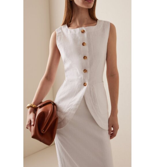 Posse Emma Linen Vest in Ivory - Picture 3 of 6